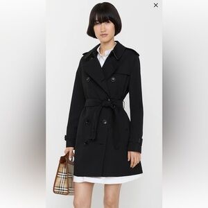 Burberry Black Trench Coat with Check Lining